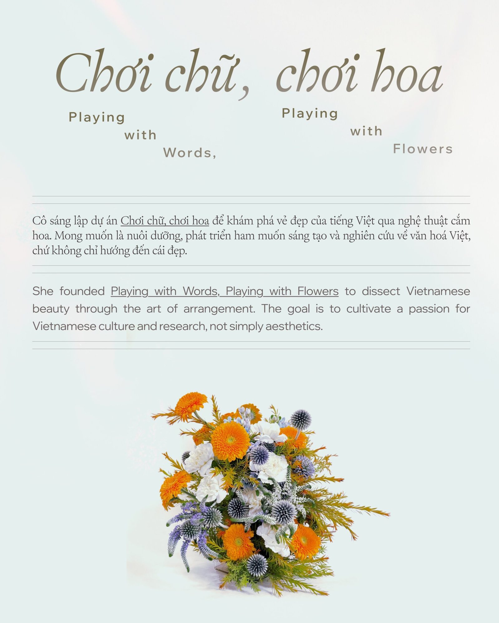 Vietnamese Language Research through Japanese Ikebana