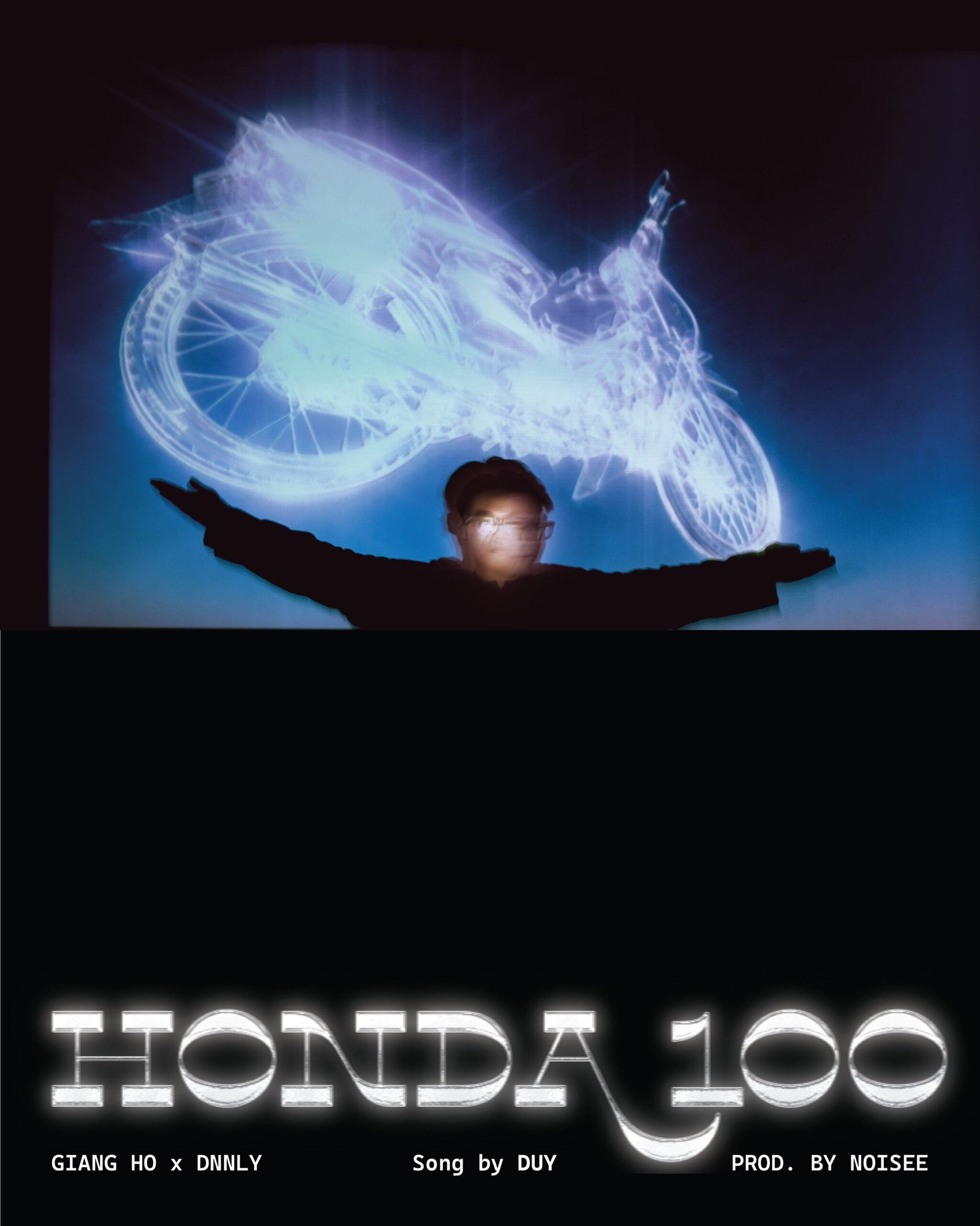 A man interacting with projected image of a Honda 